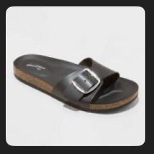 Universal Thread Black Cameron Slide Sandals